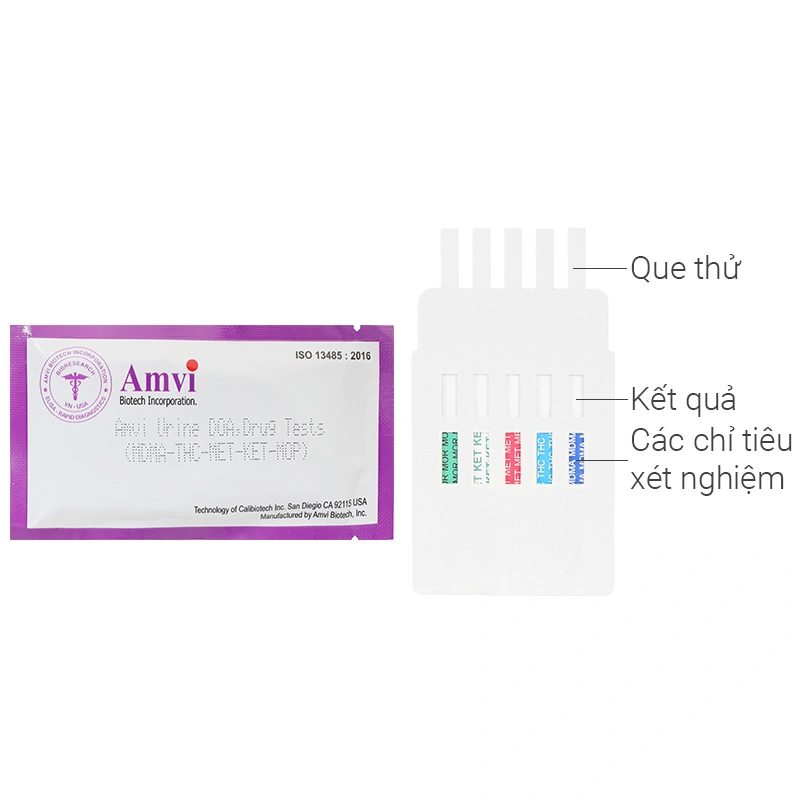 Que xét nghiệm ma túy AMVI Urine Doa Drug Tests (MDMA-THC-MET-KET-MOP) hộp 15 que - 4